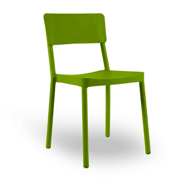 Lisboa Stackable Polypropylene Patio Cafe Chair - Olive Green