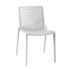 Netkat Stackable Polypropylene Patio Armless Cafe Chair - White