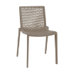 Netkat Stackable Polypropylene Patio Armless Cafe Chair -Sand
