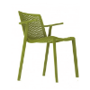 Netkat Polypropylene Patio Dining Chair with Arms - Olive Green
