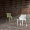 Netkat Polypropylene Patio Dining Chair with Arms - Lifestyle
