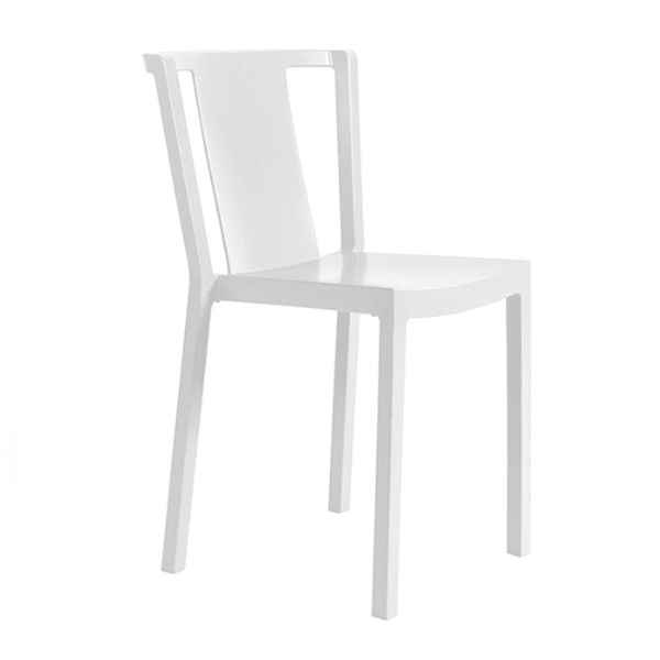 Neutra Stackable Polypropylene Cafe Patio Chair -  White