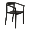 	Peach Polypropylene Patio Dining Chair - Black