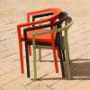Peach Polypropylene Patio Dining Chair - Stacked