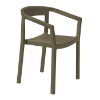 	Peach Polypropylene Patio Dining Chair - Chocolate