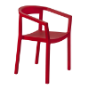 Peach Polypropylene Patio Dining Chair - Red