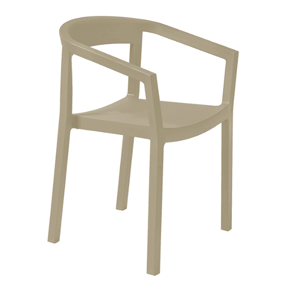 Peach Polypropylene Patio Dining Chair - Sand