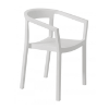 Peach Polypropylene Patio Dining Chair - White