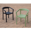 Peach Polypropylene Patio Dining Chair - Lifestyle