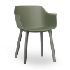 Shape Click Polypropylene Poolside Dining Chair - Green Grey / Dark Grey