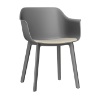 Shape Click Polypropylene Poolside Dining Chair with Padded Seat -  Linen / Dark Grey / Dark Grey 