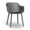 Shape Click Polypropylene Poolside Dining Chair with Padded Seat - Coal / Dark Grey / Dark Grey