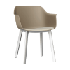 Shape Click Polypropylene Poolside Dining Chair with Padded Seat - Linen / Sand /White