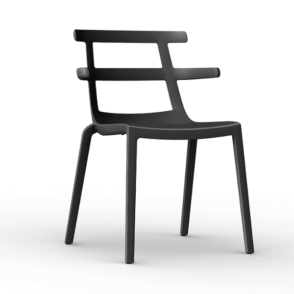 Tokyo Stackable Polypropylene Patio Dining Chair - Black