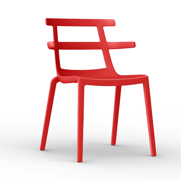 Tokyo Stackable Polypropylene Patio Dining Chair - Red