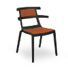 Tokyo Patio Dining Chair with Padded Seat and Backrest - Black / Pumpkin