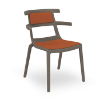 Tokyo Patio Dining Chair with Padded Seat and Backrest - Chocolate / Pumpkin