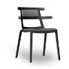 	Tokyo Patio Dining Chair with Padded Seat and Backrest - Black / Linen