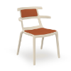 Tokyo Patio Dining Chair with Padded Seat and Backrest - Ivory / Pumpkin