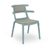 	Tokyo Patio Dining Chair with Padded Seat and Backrest - Turquoise / Linen