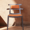 Tokyo Patio Dining Chair with Padded Seat and Backrest - Lifestyle