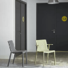 Beekat  Stackable Polypropylene Patio Dining Chair with Arms - Lifestyle
