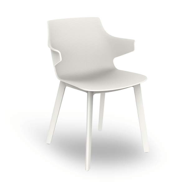 Angie Click Polypropylene Poolside Dining Chair - White