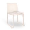 Barcino Aluminum Armless Dining Chair with Cushion Seating - White