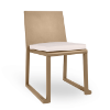 Barcino Aluminum Armless Dining Chair with Cushion Seating - Sand