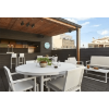	Barcino Aluminum Armless Dining Chair with Cushion Seating - Lifestyle 