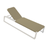 	Barcino Sun Sling Chaise Lounger with Anodized Aluminum Frame - Sand on White