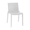 Beekat Stackable Polypropylene Patio Armless Cafe Chair - White