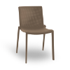 Beekat Stackable Polypropylene Patio Armless Cafe Chair - Chocolate