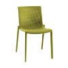 Beekat Stackable Polypropylene Patio Armless Cafe Chair - Olive Green