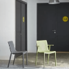 Beekat Stackable Polypropylene Patio Armless Cafe Chair - Lifestyle3
