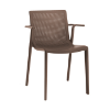 Beekat Stackable Polypropylene Patio Dining Chair with Arms - Chocolate