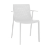 Beekat Stackable Polypropylene Patio Dining Chair with Arms - White