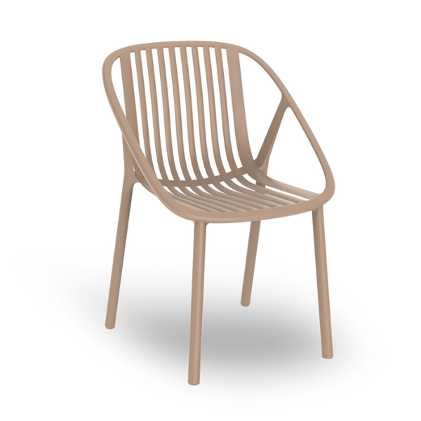 Bini Stackable Polypropylene Dining Patio Chair - Sand