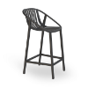 Bini Medium Polypropylene Balcony Height Chair - Dark Grey