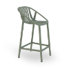 Bini Medium Polypropylene Balcony Height Chair - Green Grey