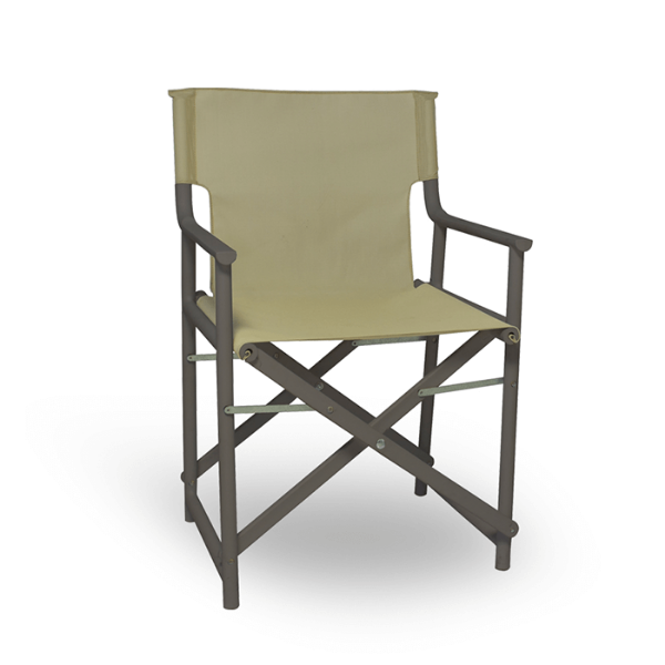 Boss Folding Sling Dining Chair with Polypropylene Frame - Chocolate on Sand