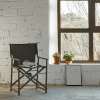 Boss Folding Sling Dining Chair with Polypropylene Frame - Lifestyle Chocolate on Sand