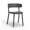 Casino Stackable Polypropylene Poolside Patio Armless Dining Chair - Dark Grey