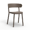 Casino Stackable Polypropylene Poolside Patio Armless Dining Chair - Chocolate