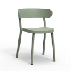 Casino Stackable Polypropylene Poolside Patio Armless Dining Chair - Green Grey