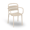 Como Stackable Polypropylene Patio Dining Armchair - Ivory