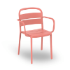 Como Stackable Polypropylene Patio Dining Armchair - Terracotta