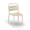 Como Stackable Polypropylene Patio Dining Armless Chair  -  Ivory