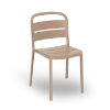 Como Stackable Polypropylene Patio Dining Armless Chair  - Sand