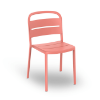 Como Stackable Polypropylene Patio Dining Armless Chair  - Terracotta